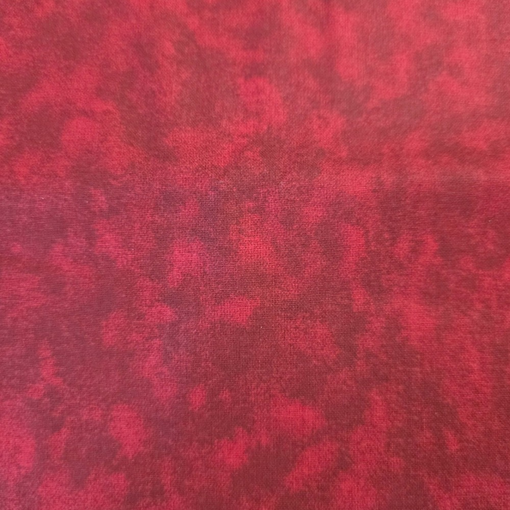 Cotton Fabric Red Mottled Tonal Quilting Material 44in x 1yd